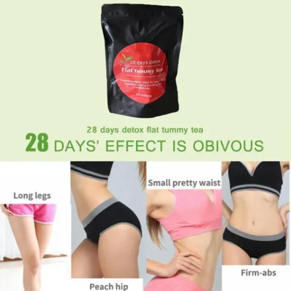 28 Day Detox Slimming Tea with Natural Herbal Blend to Improve Digestion and Flat Tummy