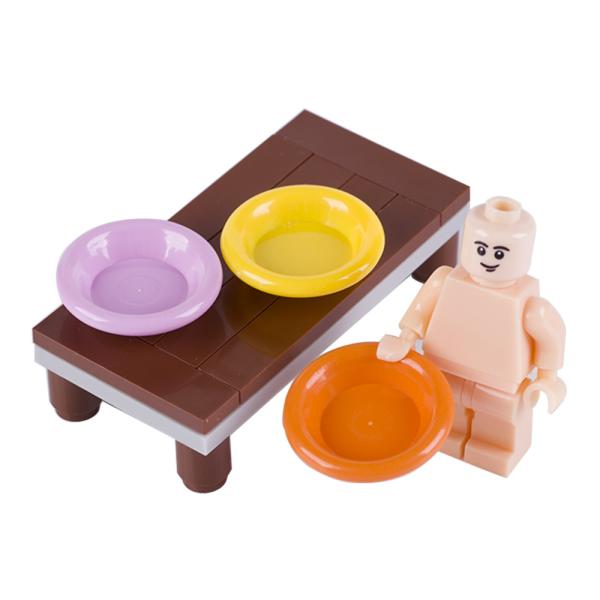 City garden home series accessories blocks toys food parts figures mini plate animal bowl building blocks