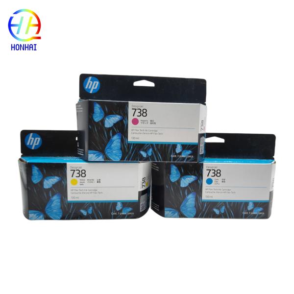 Cartouche d'encre d'origine pour HP 738B Noir DesignJet 498P2A HP 738 Cyan 498N5A Magenta 498N6A Jaune DesignJet 498N7A 130ml cartouche de toner authentique