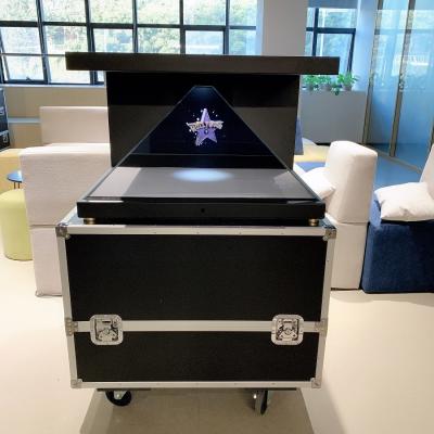 270degree 32'' Holographic Display Pyramid 3D Hologram Showcase Full HD With Flight Case