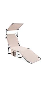 Camping Folding Chair With Umbrella, Recliner Chairs, Beach Chair Adults Camping Chair High Back with Umbrella