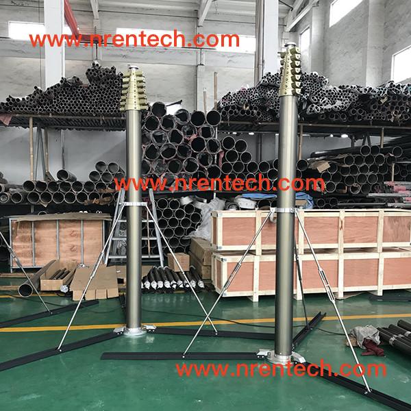 18m lockable pneumatic telescopic mast-3.1m retracted-150kg payloads- application for mobile telecom tower