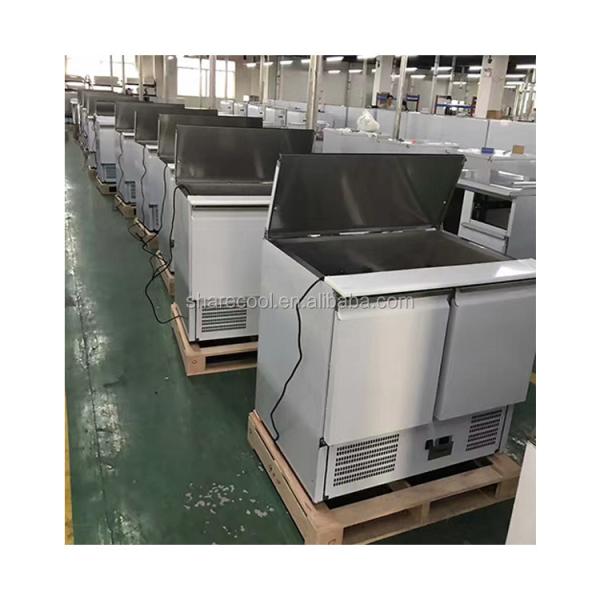 Stainless Steel 2-8 degree Commercial Salad Fridge Glass door with LED light