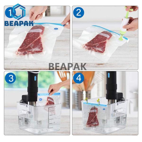 Сумка вакуума Sous Vide хранения еды молнии с насосом