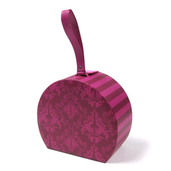 Snap Button Closure Round Suitcase Gift Box Special Paper Material