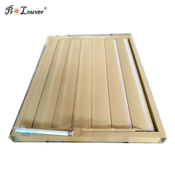 Aluminum Motorized Sun Louver, Motorized Louver Window , Aerofoil Motorized Louver