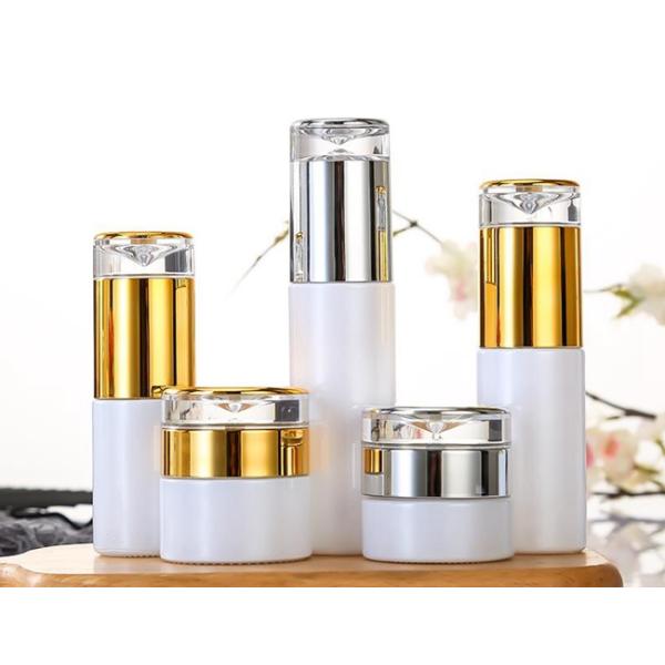 Pearl White 20-120ml Luxury Cosmetic Bottle Set 30g Face Cream Jar Recyclable