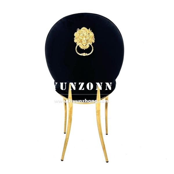 Wholesale Dubai Market Gold Stainless Steel Banquet Chair Royal Lion Handhold Hotel Luxury Dining Chair