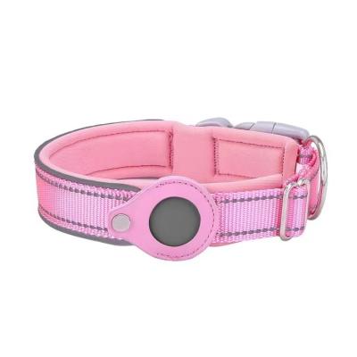 Colar de nylon do treinamento da luz da colar do animal de estimação reflexivo colorido quente do cão de Airtag da venda para o cão de estimação