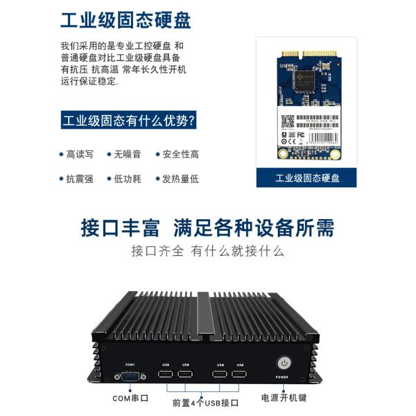 Гальванизированный стальной Fanless промышленный хозяин ПК врезал мягкую трассу