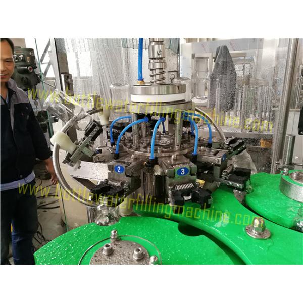 Crown Cap Glass Bottle Tea / Juice Filling Machine Mitsubishi PLC Control