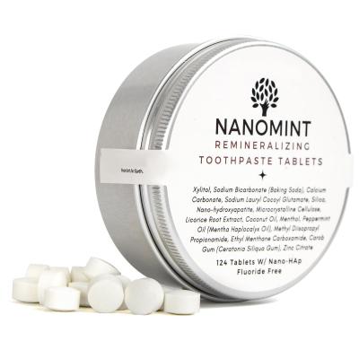 Nano Hydroxyapatite Remineralizing Toothpaste Tablets 124 Tabs Fluoride Free Custom