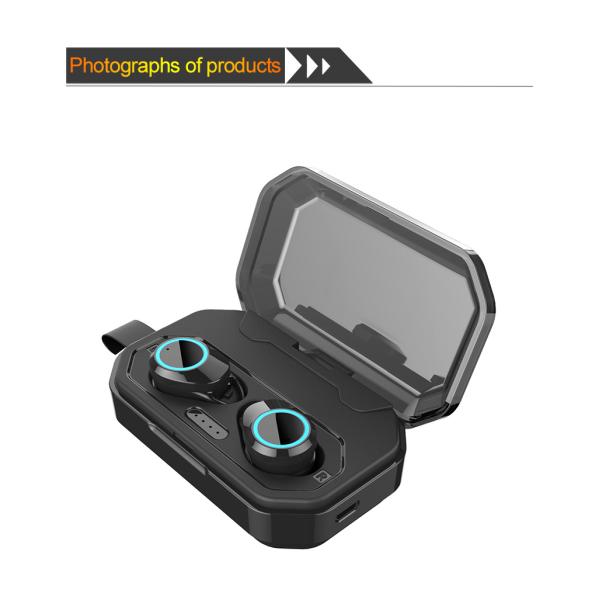 Наушник касания отпечатка пальцев шлемофона наушников Ipx7 Bluetooth 5,0 наушников Tws беспроводной водоустойчивый (с загрузочной коробкой 3000 mAh)