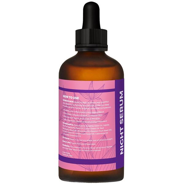 Soro orgânico natural da cara, iluminação da renovação da pele do soro da noite do Rosehip