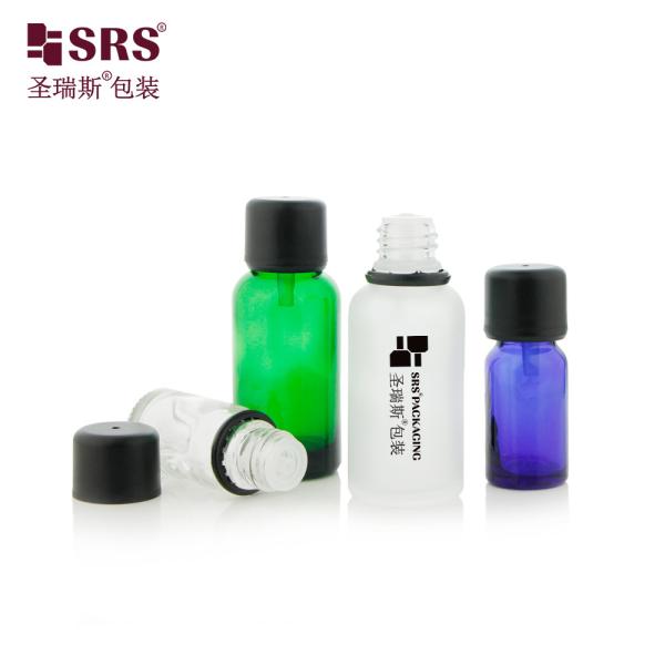 G007 Round Glass Bottle With Screw Cap Vertical Dropper Insert Tamper Evident Cap Custom Color Liquid Oil Packaging