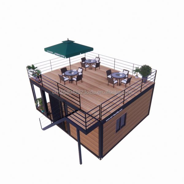 20 Foot Wooden Deluxe Garden Studio Flat Package Assembly 2 Bedroom Container Mobile House with Aluminum Alloy Windows