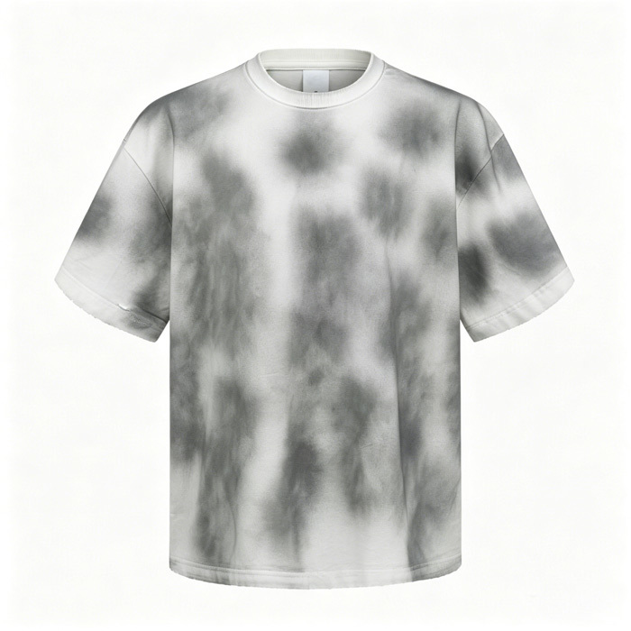 255GSM Raw Edge T Shirt Horse Wash Distressed Vintage Tee Grunge