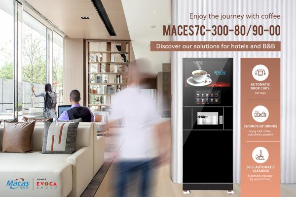 Coffee Production with MACES7C-300-90-00 Floor Standing Coffee Machine 15.6 27 Touch Screens 2700w Power 300 Cup Capacity