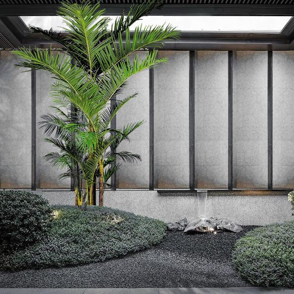 Palm Plant Artificial Giant Kentia Palm Cluster - 11.8ft Commercial-Grade W/Anti-Theft Tech (Multi-Trunk)