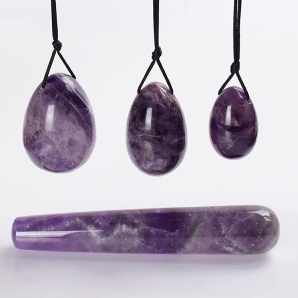 Natural Quartz Crystal Nephrite Jade Yoni Egg Set for Women Class I Vaginal Massage 4Pcs