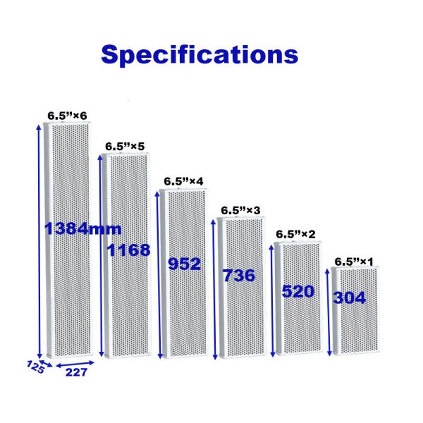 100V OEM ODM Waterproof Sound Column Speaker 20W Aluminum Material