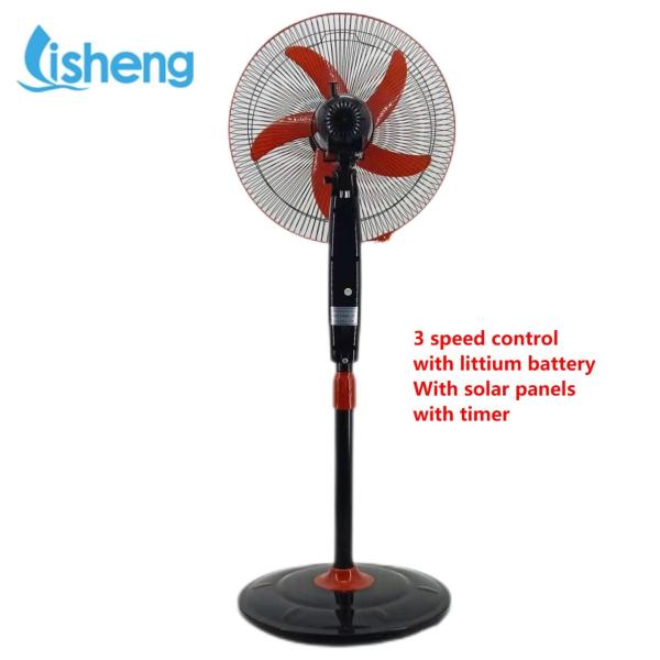 Industrial Cooling Plastic Floor 12V DC Electric Energy Saving 16 Inch Stand Fan With Timer
