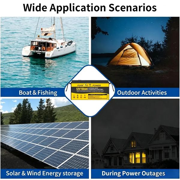 Factory Direct 12.8V 150Ah LiFePO4 Battery Wholesale OEM ODM Built-in BMS For Solar Storage RV Marine UPS Backup Power