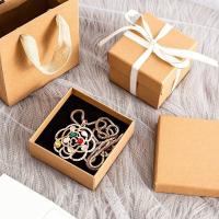 Cajas de joyería de papel rígido de lujo Cajas de embalaje de collar de papel de cartón negro
