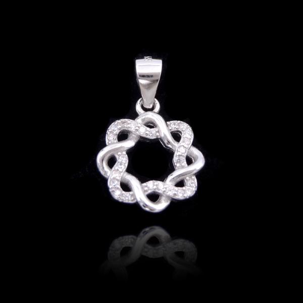 Покрытый креста Зирконя стерлингового серебра РХ С925 стиль кубического привесной простой