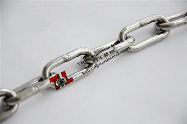 SUS 304 316 Stainless Steel DIN763 Round Link Chain 7mm diameter
