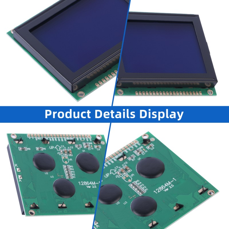 Blue Film LCM12864M-1 WiStar Graphic LCD Display Screen 20P STN 6800 Parallel Controller ST7920