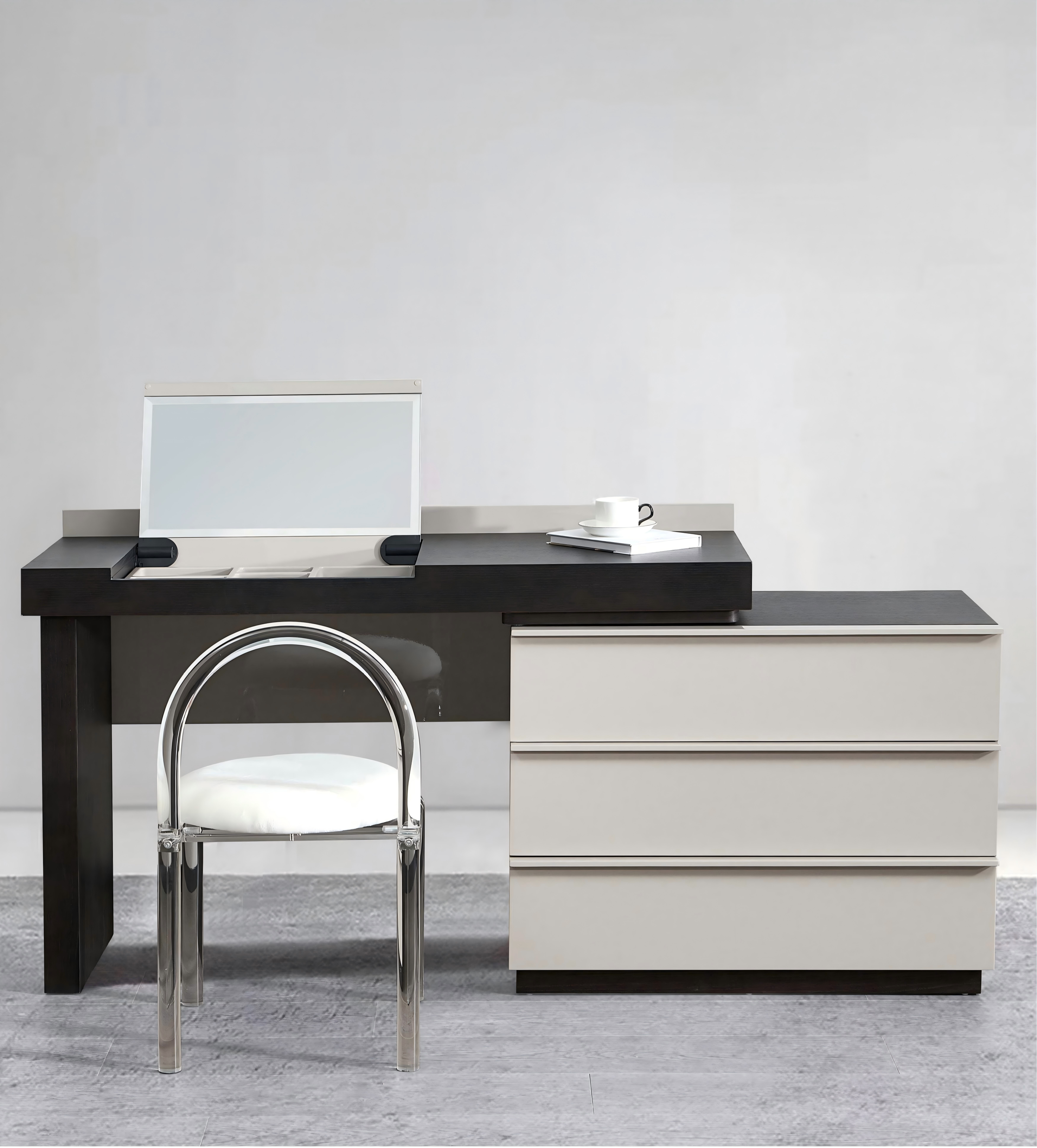 Modern Minimalist Flip-Top Vanity Desk With Dresser Combo Hotel Furniture