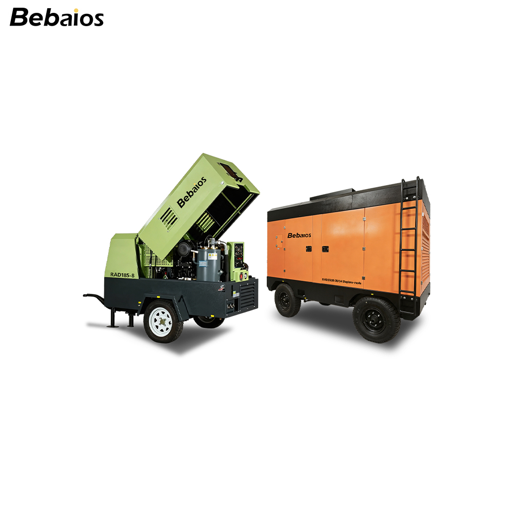 RAD900II-8 Two-Stage Portable Diesel Screw Air Compressor with 28 m³/min Flow Capacity and 191kW Diesel Engine for Mining & Blasting