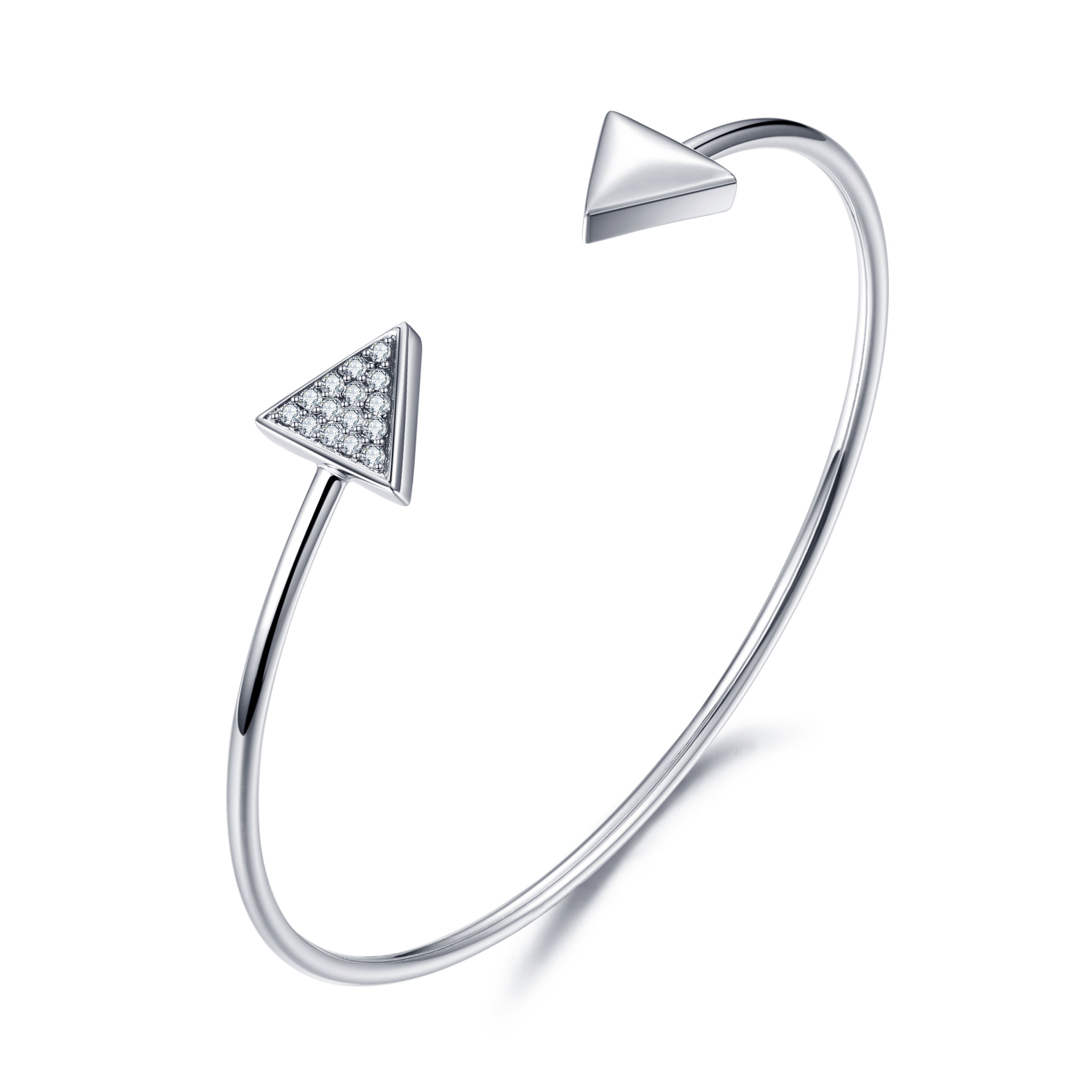 Купидонов покрытых женщины Bangle белого золота браслета 3.0mm стрелки родием