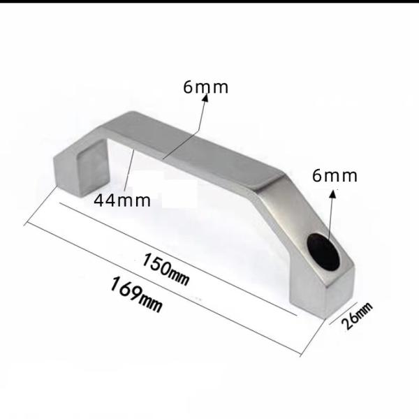 L30203 304 Stainless Steel Unthreaded Through Holes Cast Industrial Pull Handle Polished