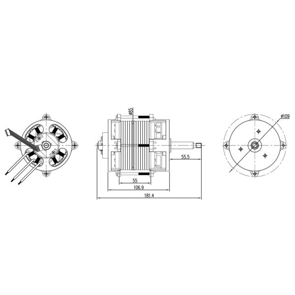 450W Brushless DC Electric Motor 3000rpm Kitchen Garbage Disposer Ususgae