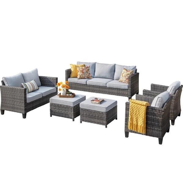 Outdoor Sofa Furniture, Patio Wicker Rattan Garden Set Waterproof And Sunproof Terrace Lounge Chair Nordic-style Garden