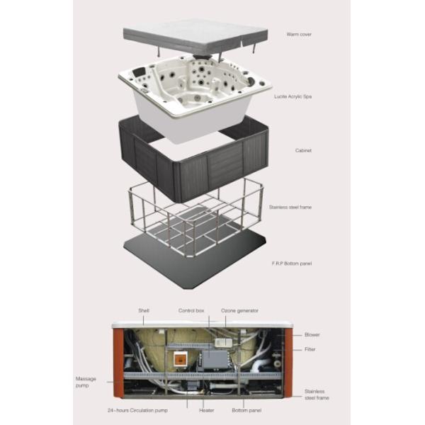 Indoor / Outdoor Massage Bathtub Triangular For 6 Persons