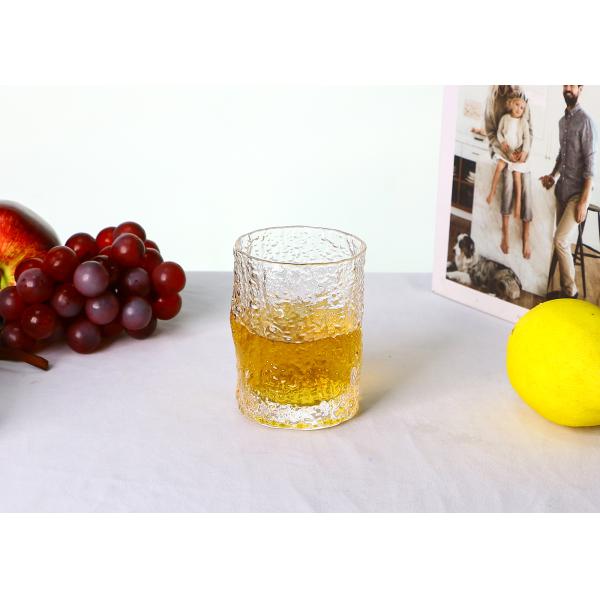 Non Leaded 9 OZ Whiskey Glasses , Debossed Crystal Cocktail Glasses