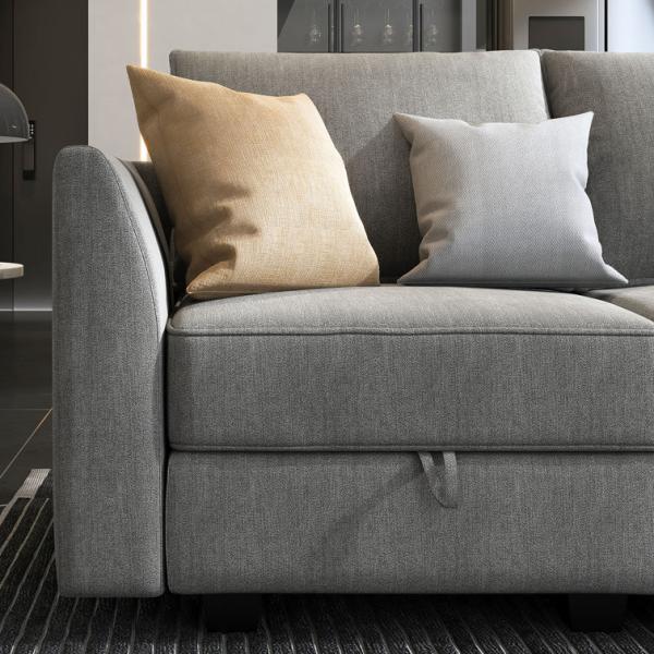 U Shaped Modular Sectional Sofa Multiscene Anti Scratch Modern Style