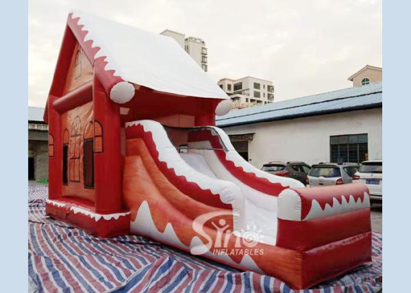Commercial Grade Inflatable Christmas Jumping Castle With Slide For Kids And Adults
