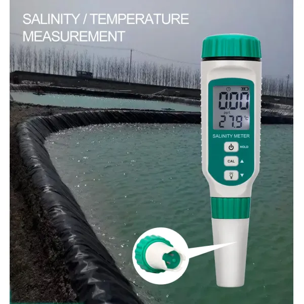Portable Digital Salinity Meter 0.00ppt-50ppt Measuring Range for Water Quality Testing
