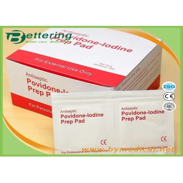 Antiphlogosis Povidone Iodine Prep Pad Wipe Cleanser Swab For Skin Cleaning / Disinfecting