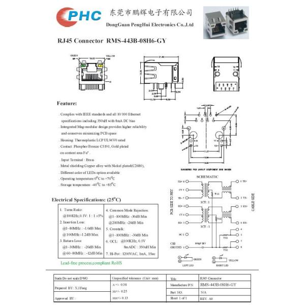 Поверхностное Маунт RJ45 с трансформатором 10/100Base - PCb Jack t женский нашивает вверх