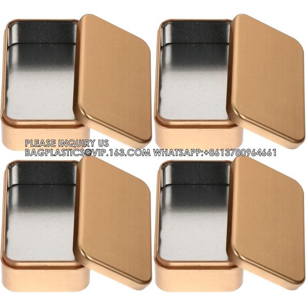 Rectangular Empty Metal Tins Box With Lid Portable Tin Box Container- Mini Portable Box Containers For Jewelery