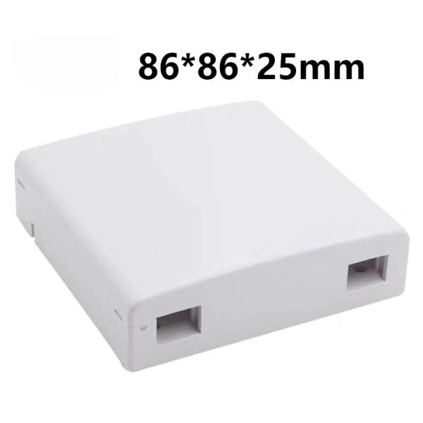 86*86mm Wall Mounted Faceplate 2 Ports With SC/UPC  Adapter Fiber Optic Termination Box