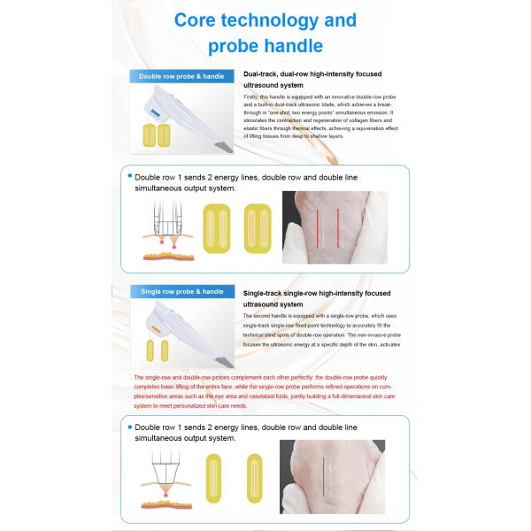 Rejuvenecimiento de la piel Eliminación de arrugas Rostro de la piel del rostro 12D Hifu máquina