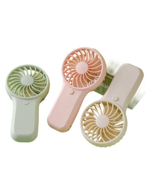 Portable AA Battery Handheld Fan 2W Power 3V Voltage Single-speed Mode Includes Lanyard White Green Pink