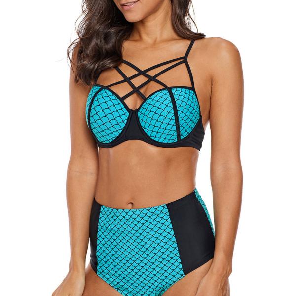 Women Holiday Mermaid High Waisted Bathing Suit Sexy S-2XL Nylon Material