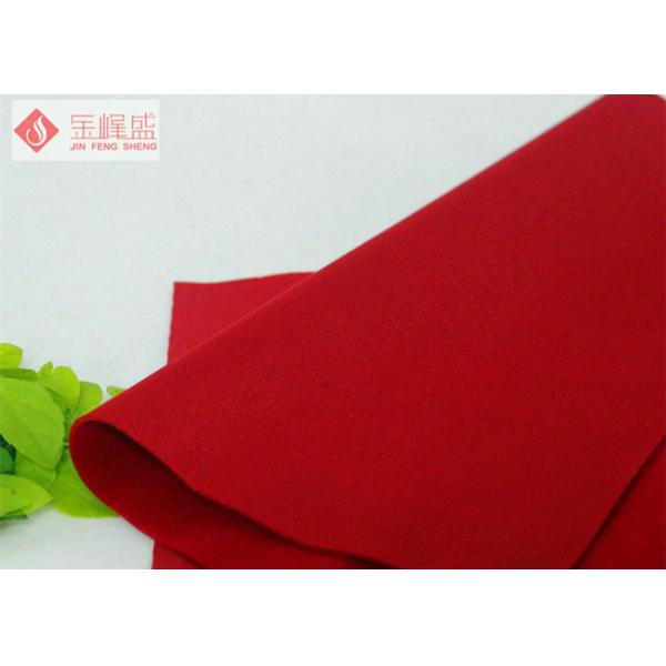 Custom Knitted Red Velvet Fabric , Soft Knitting Flock Fabric 1.4m / 1.45m / 1.48m